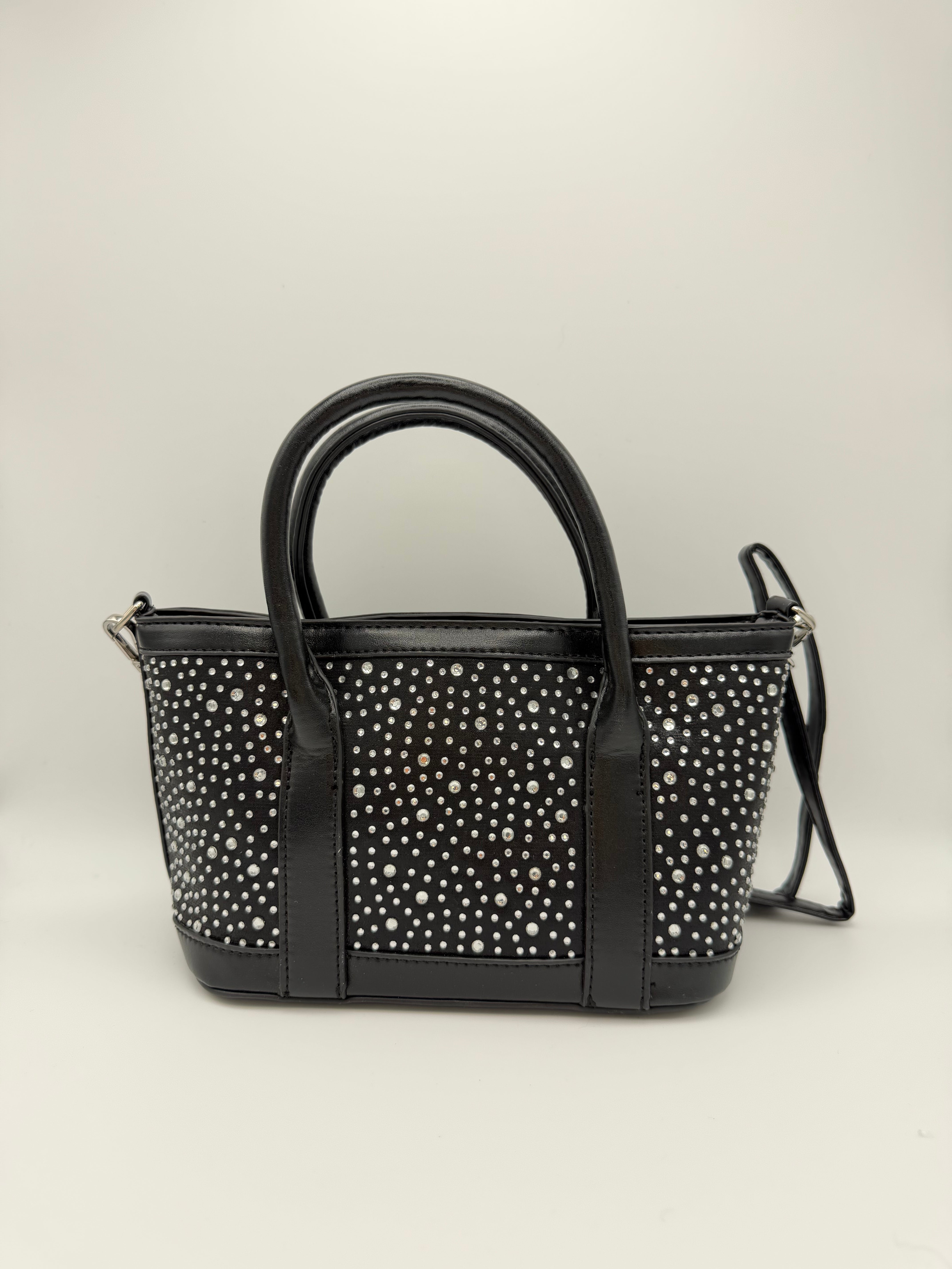 Studded Mini Tote Bag - Black