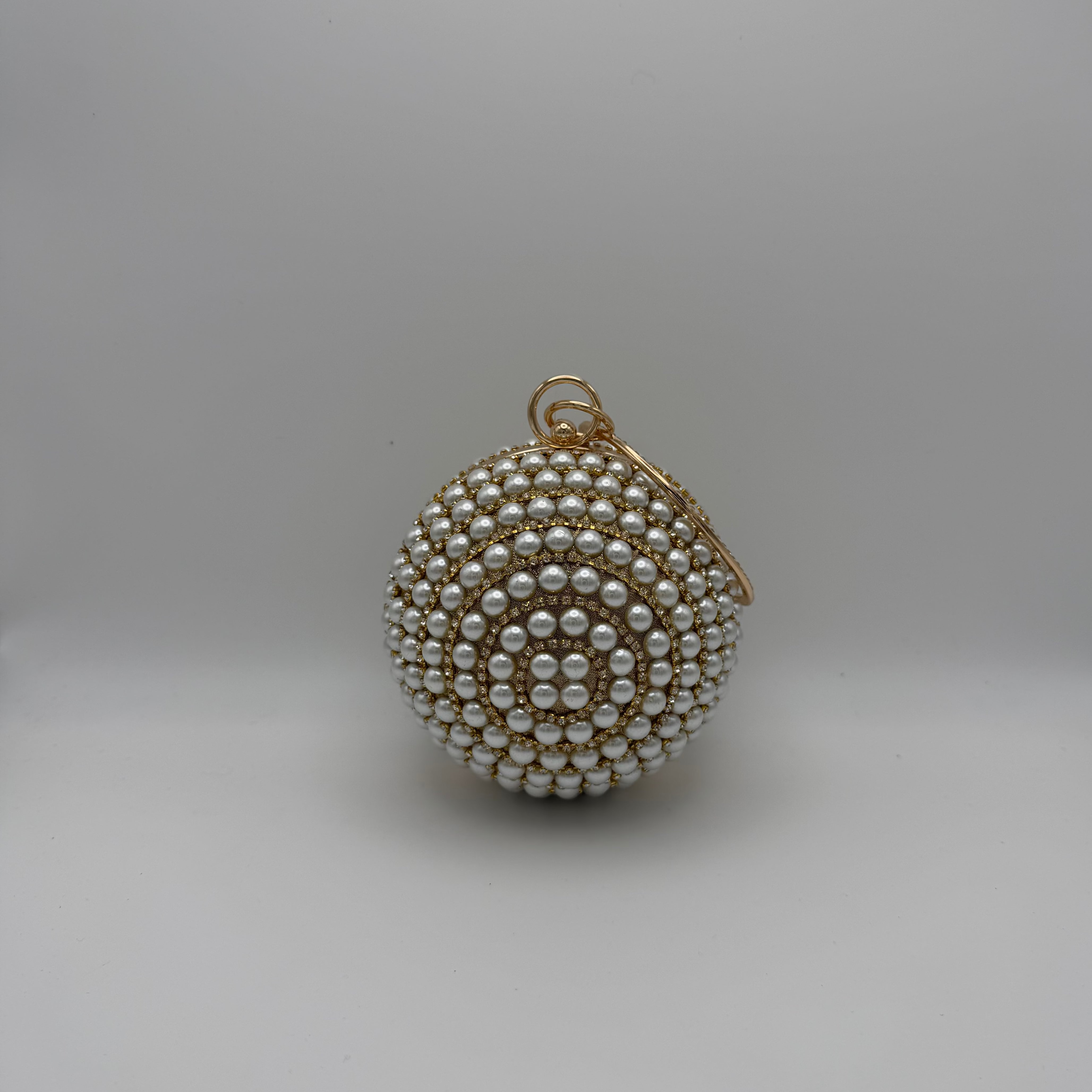 Rhinestone Glitter Ball Clutch Bag_Front