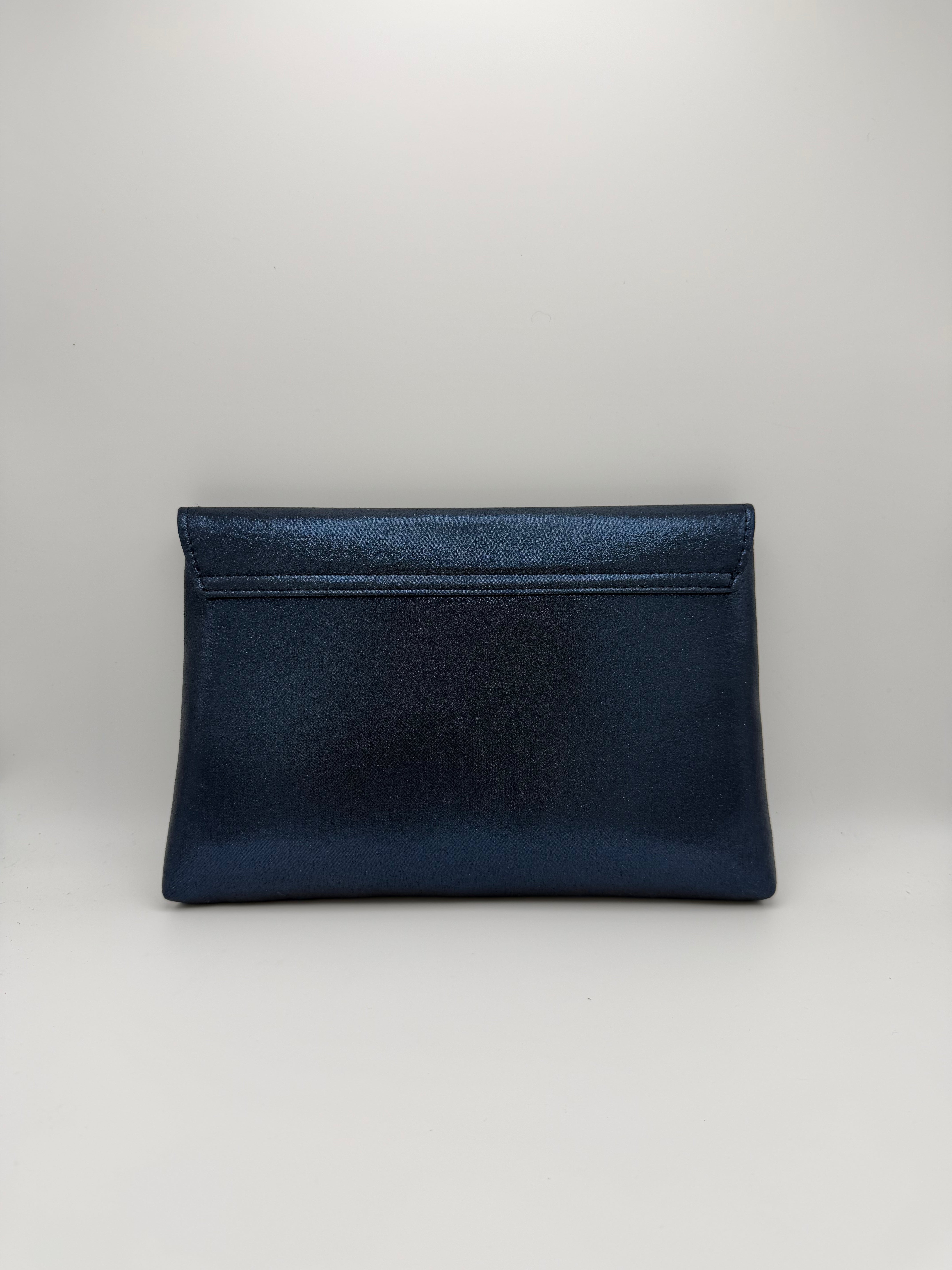 Crystal Trim Envelope Clutch Bag - Navy_Back