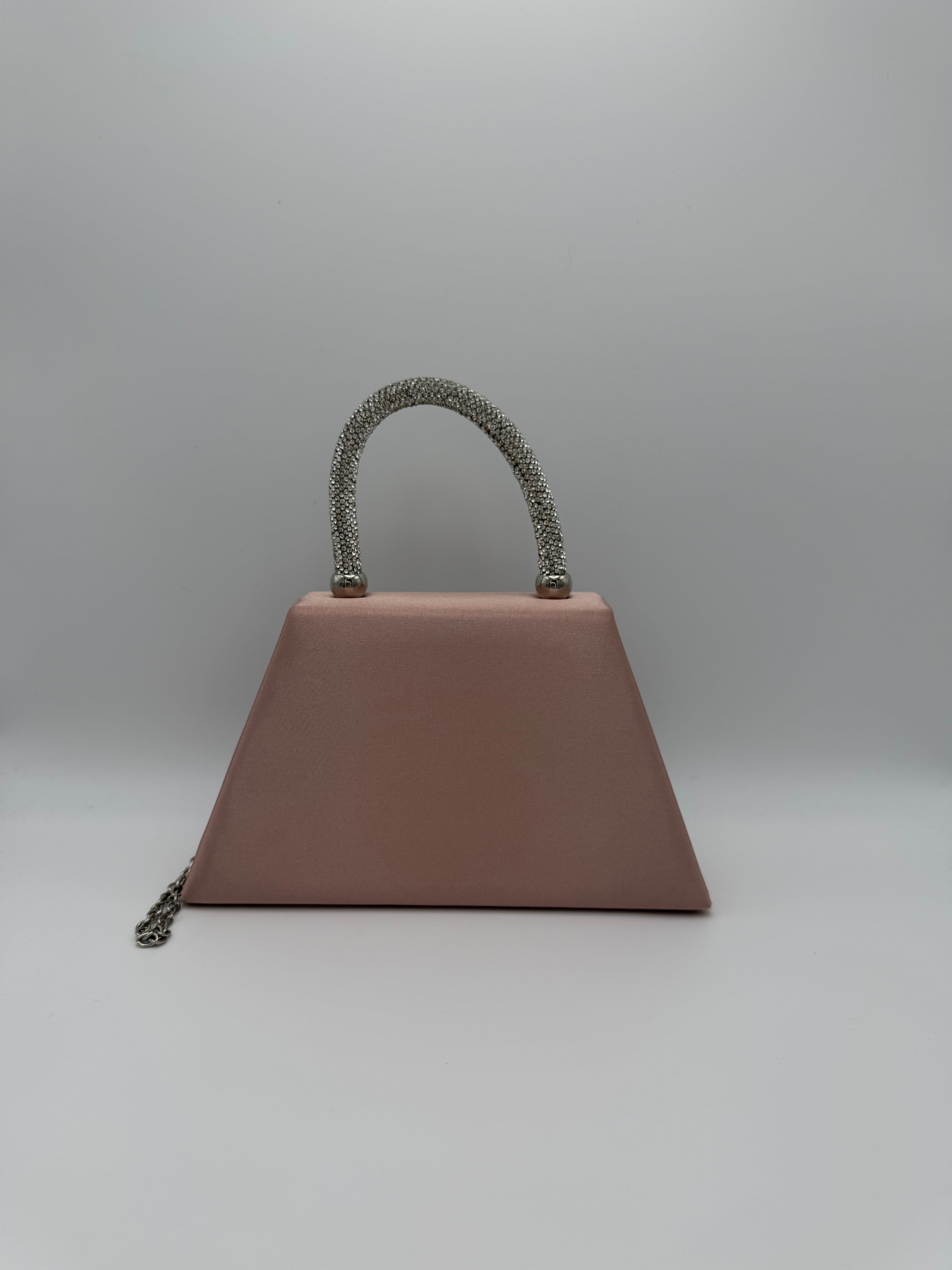 Tie Diamante Embedded Top Handle Clutch Bag - Back