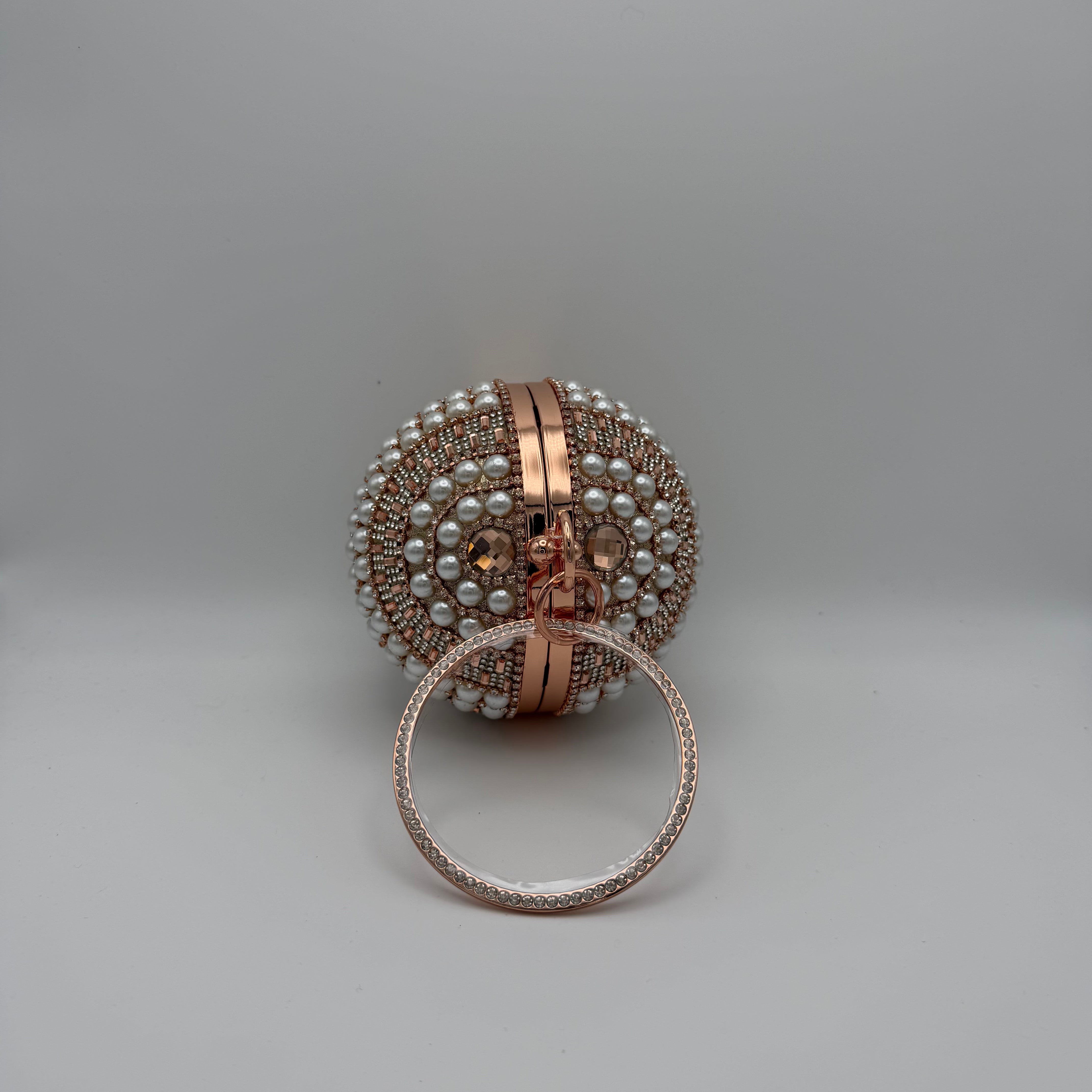 Rhinestone Glitter Ball Clutch Bag - Side