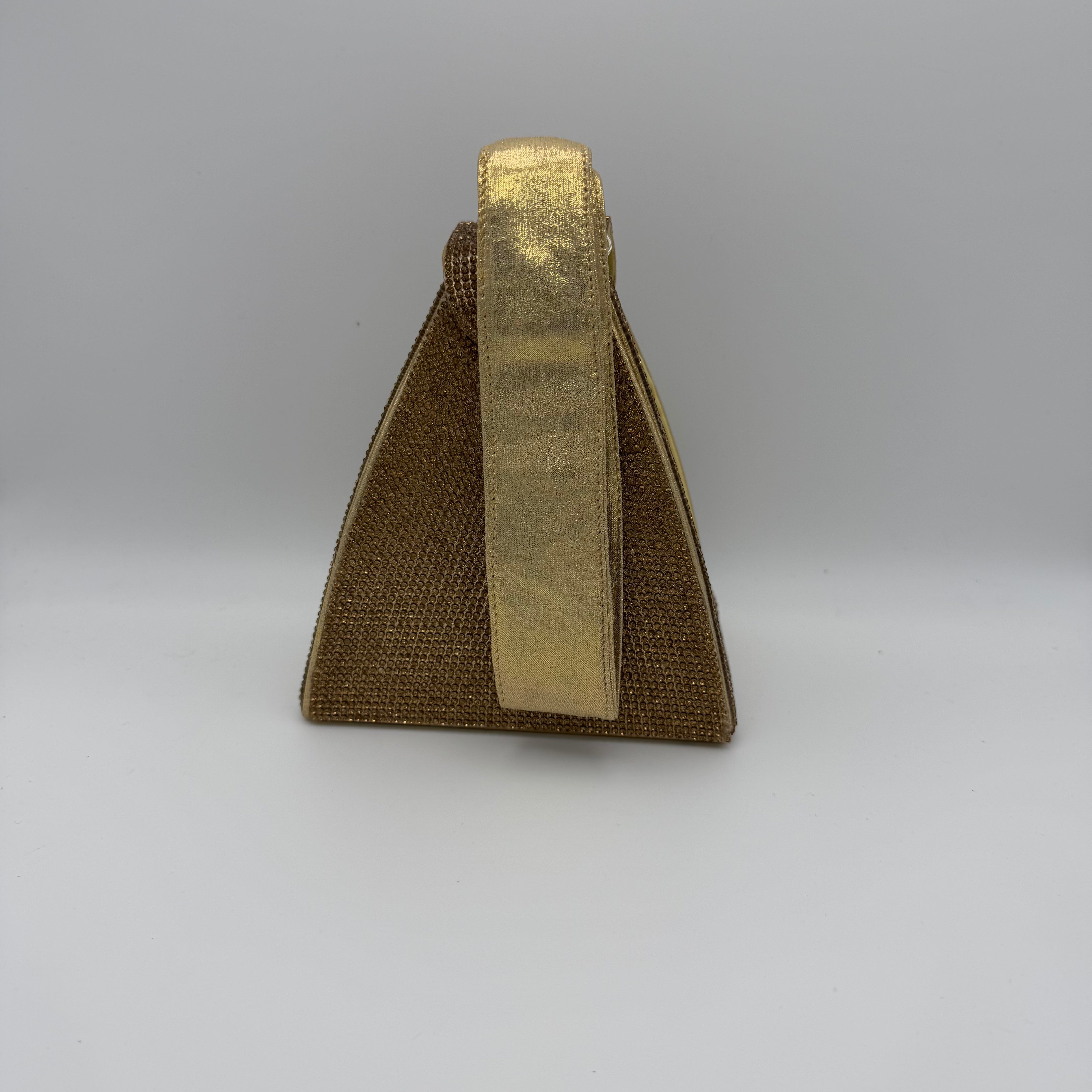 Rhinestone Mini Clutch Bag with Stone Top Handle- Side