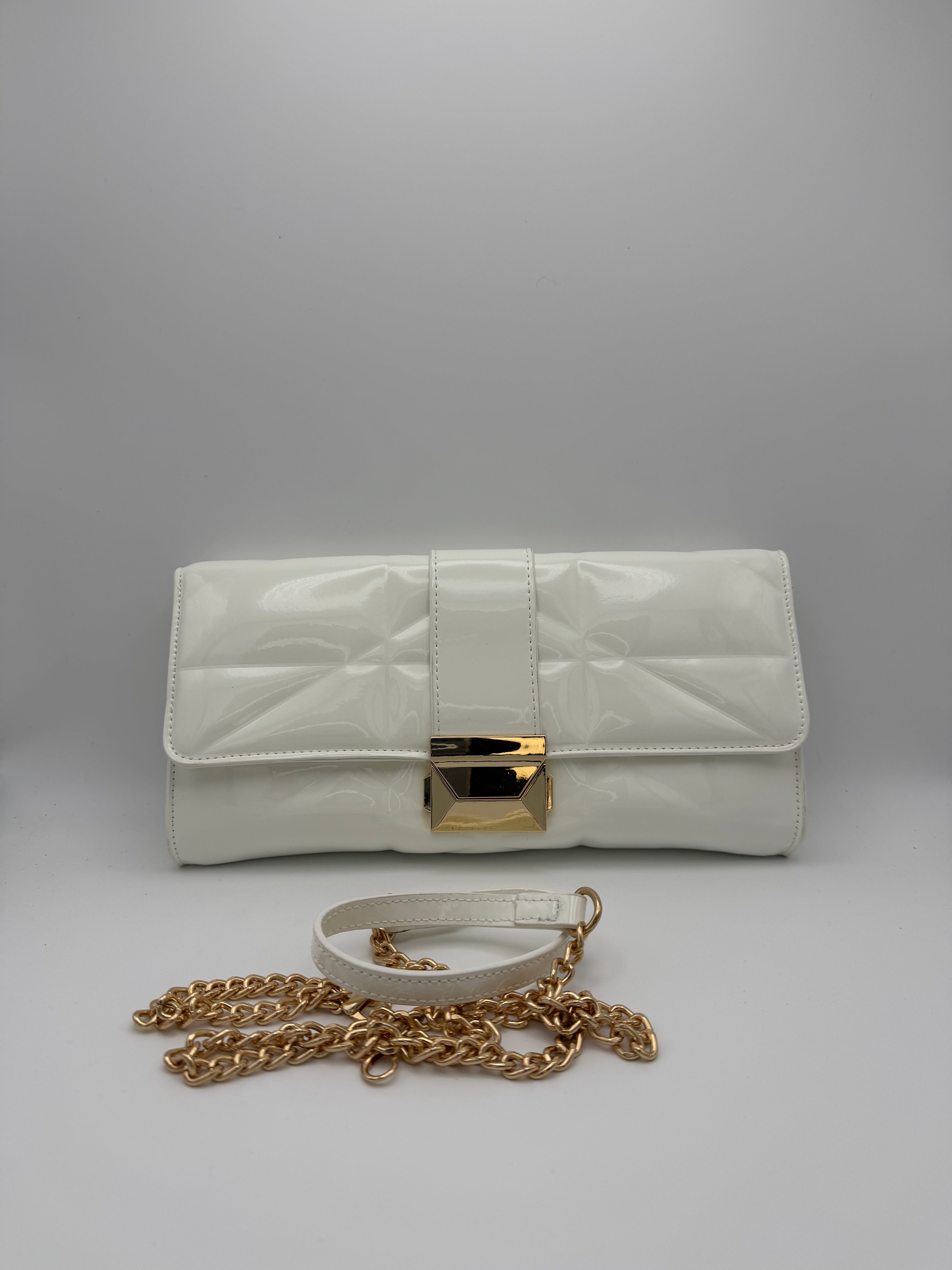 Quilted Clutch Bag - White