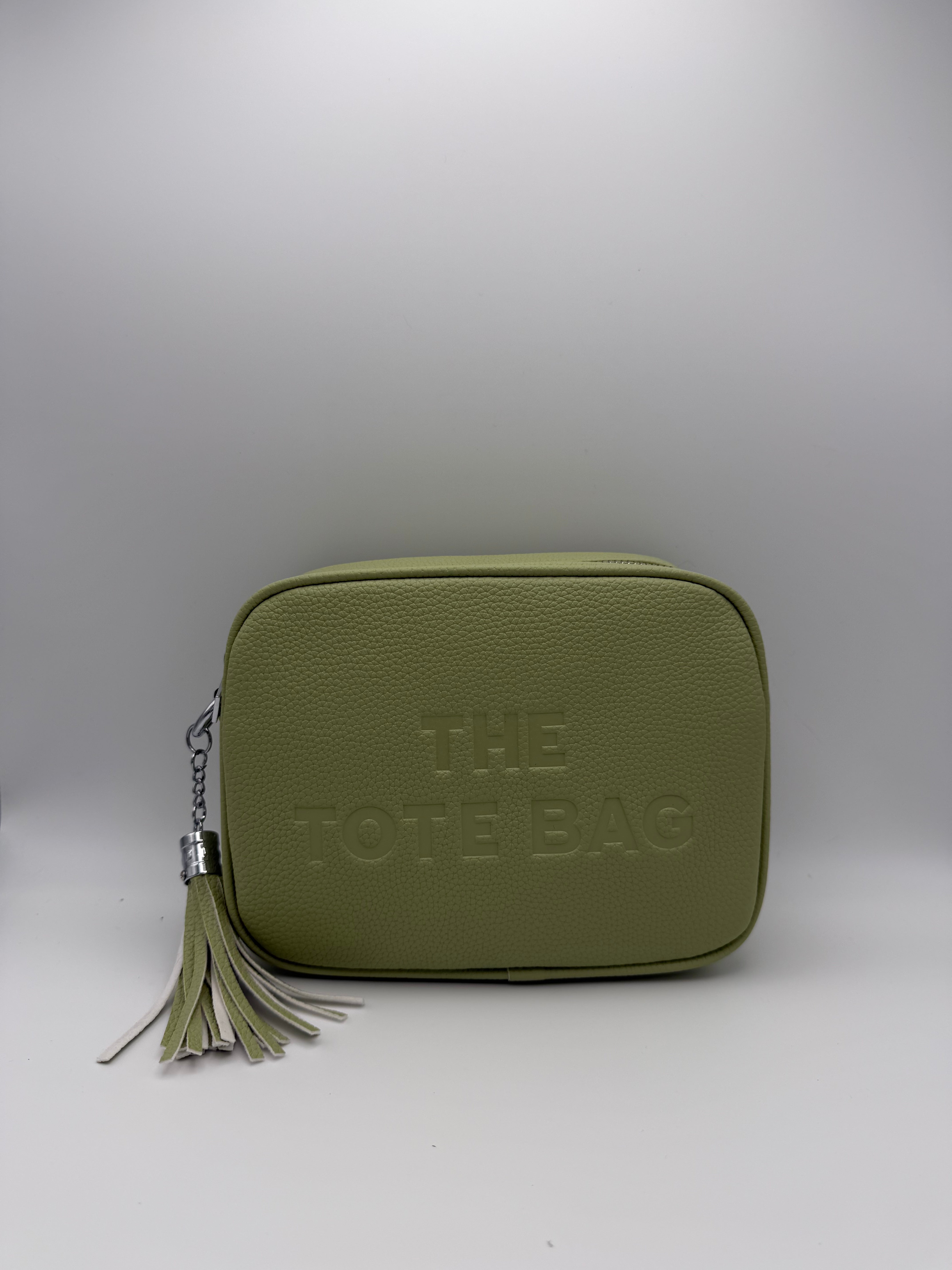 Leather Tassel Srap Crossbody Bag - Mist Green