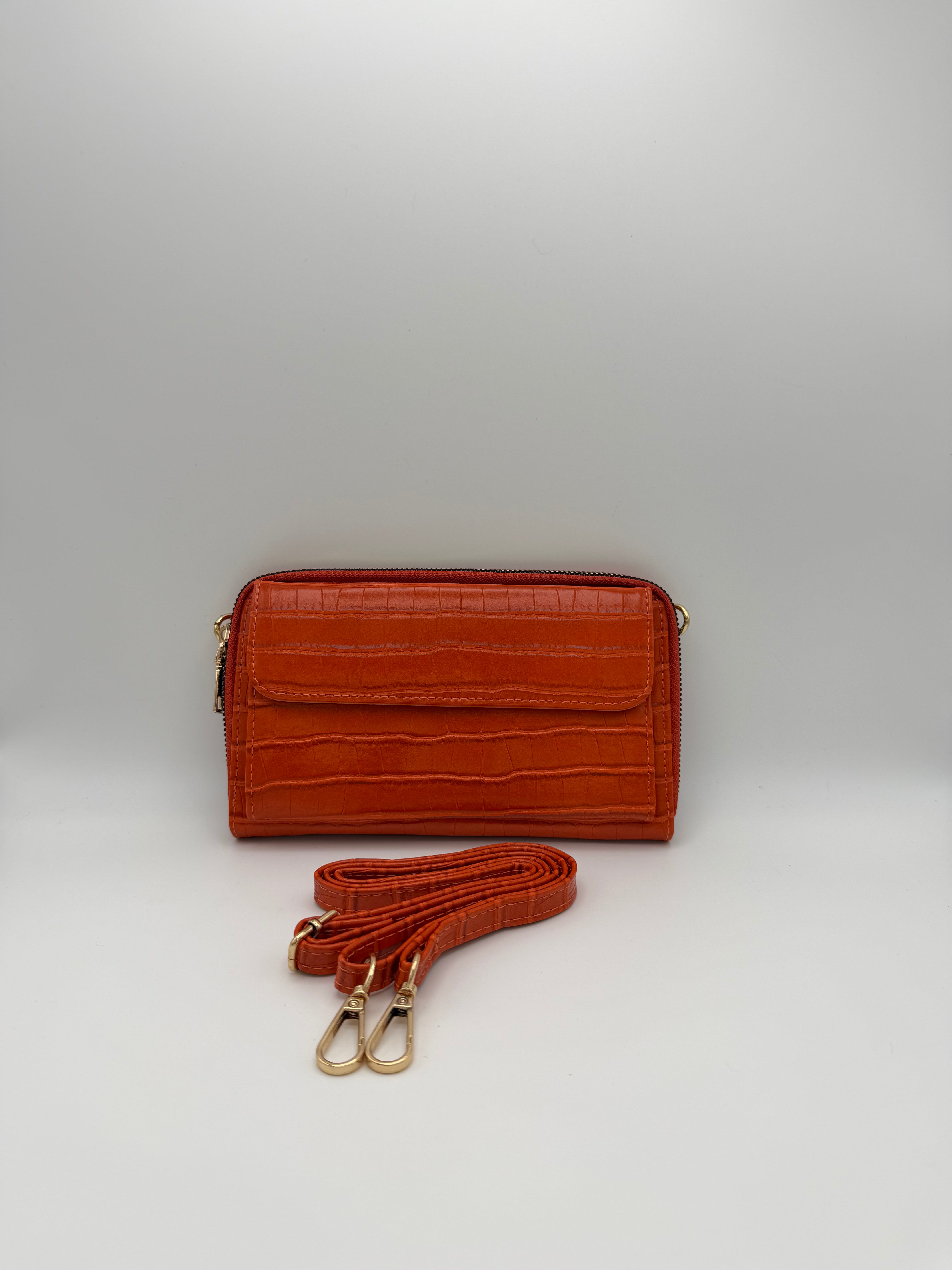 Quilted purse crossbody bag - Orange