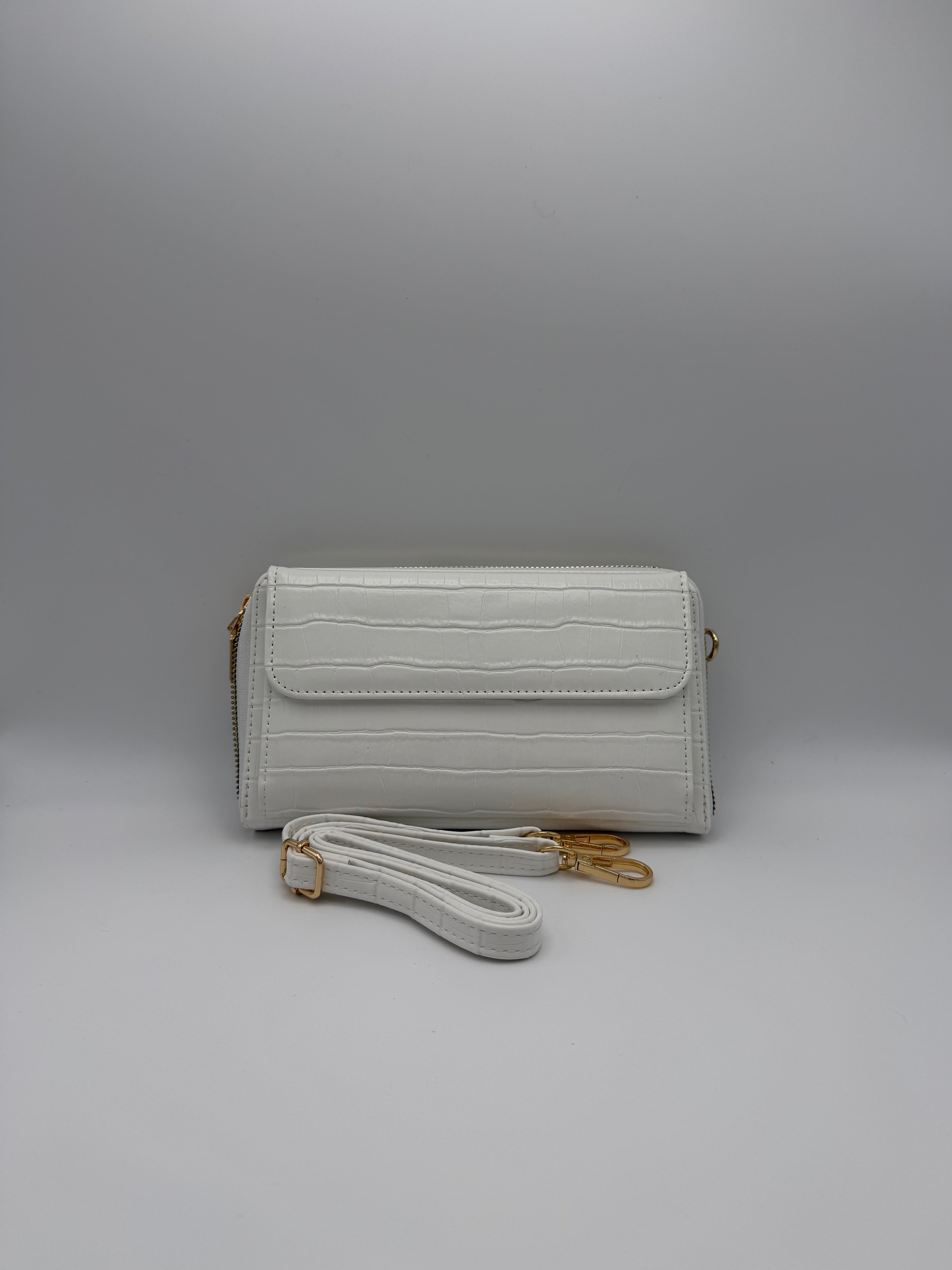 Quilted purse crossbody bag - White